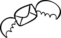New Halloween Email With Bat Wings Icon Svg Vector, Free Vectors File
